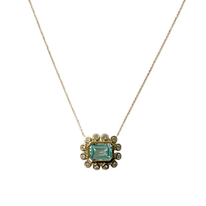 White & Blue Topaz Flower Necklace