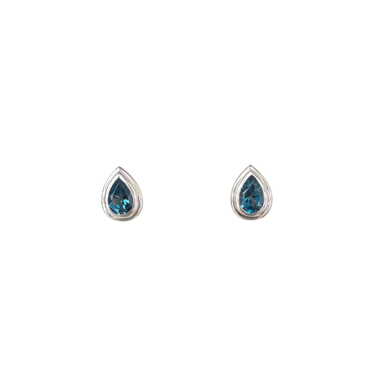 London Blue Topaz & Silver Teardrop Earrings