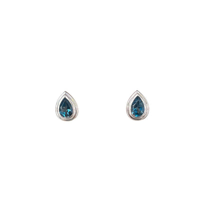 London Blue Topaz & Silver Teardrop Earrings