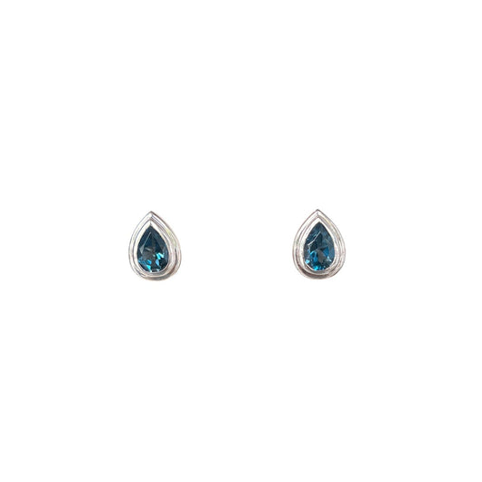 London Blue Topaz & Silver Teardrop Earrings