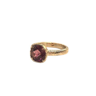 Rhodolite Garnet Textured Ring