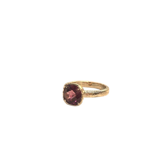 Rhodolite Garnet Textured Ring