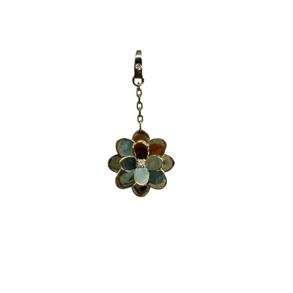 Flower Pendant with Center Diamond and Lobster Claw