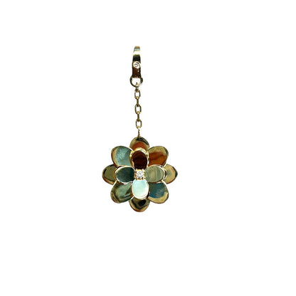 Flower Pendant with Center Diamond and Lobster Claw