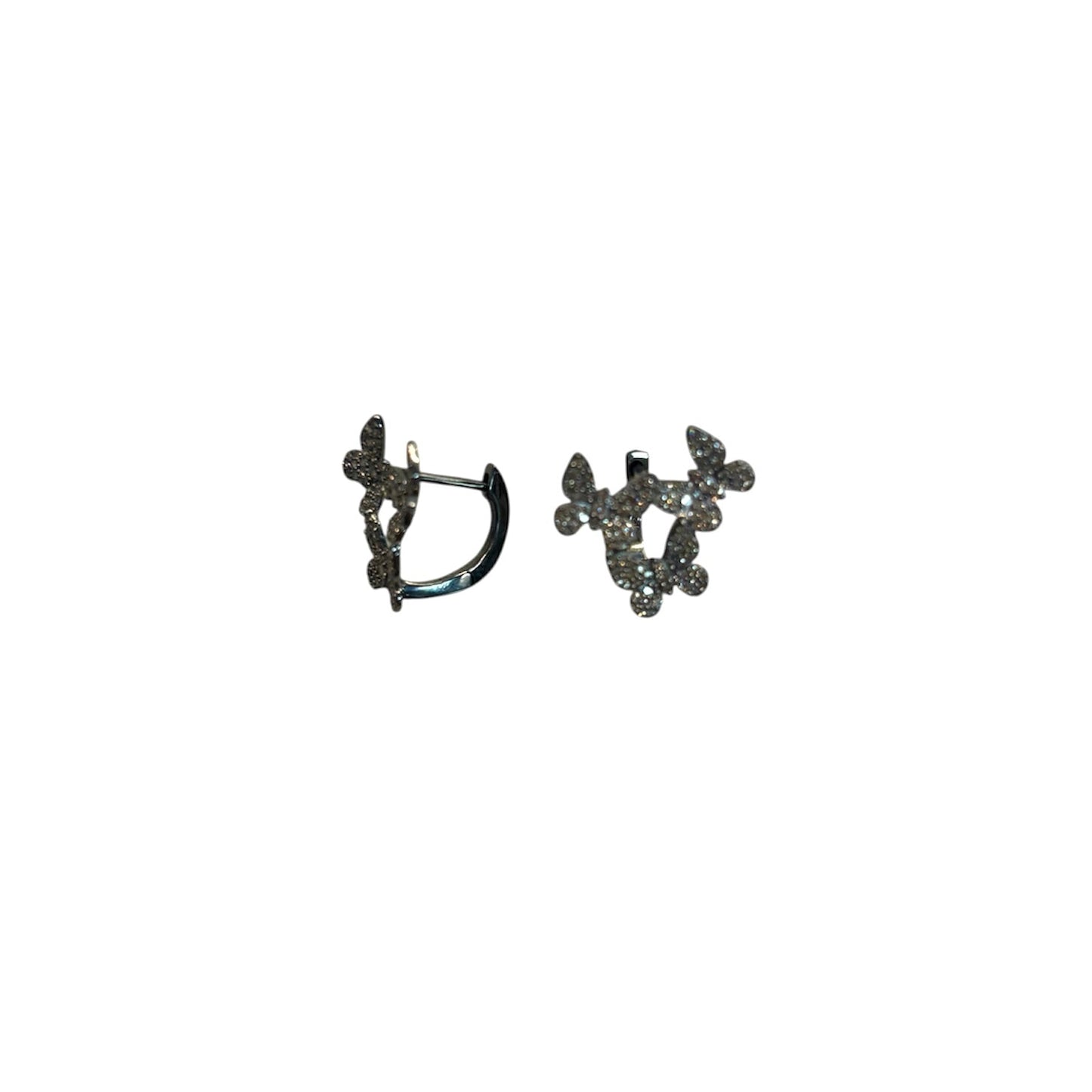 Pave Butterfly Huggie Earrings
