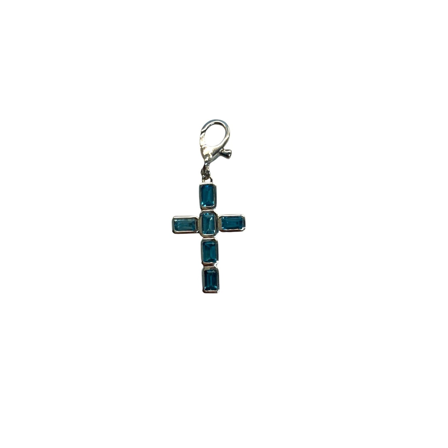 London Blue Topaz & Silver cross charm