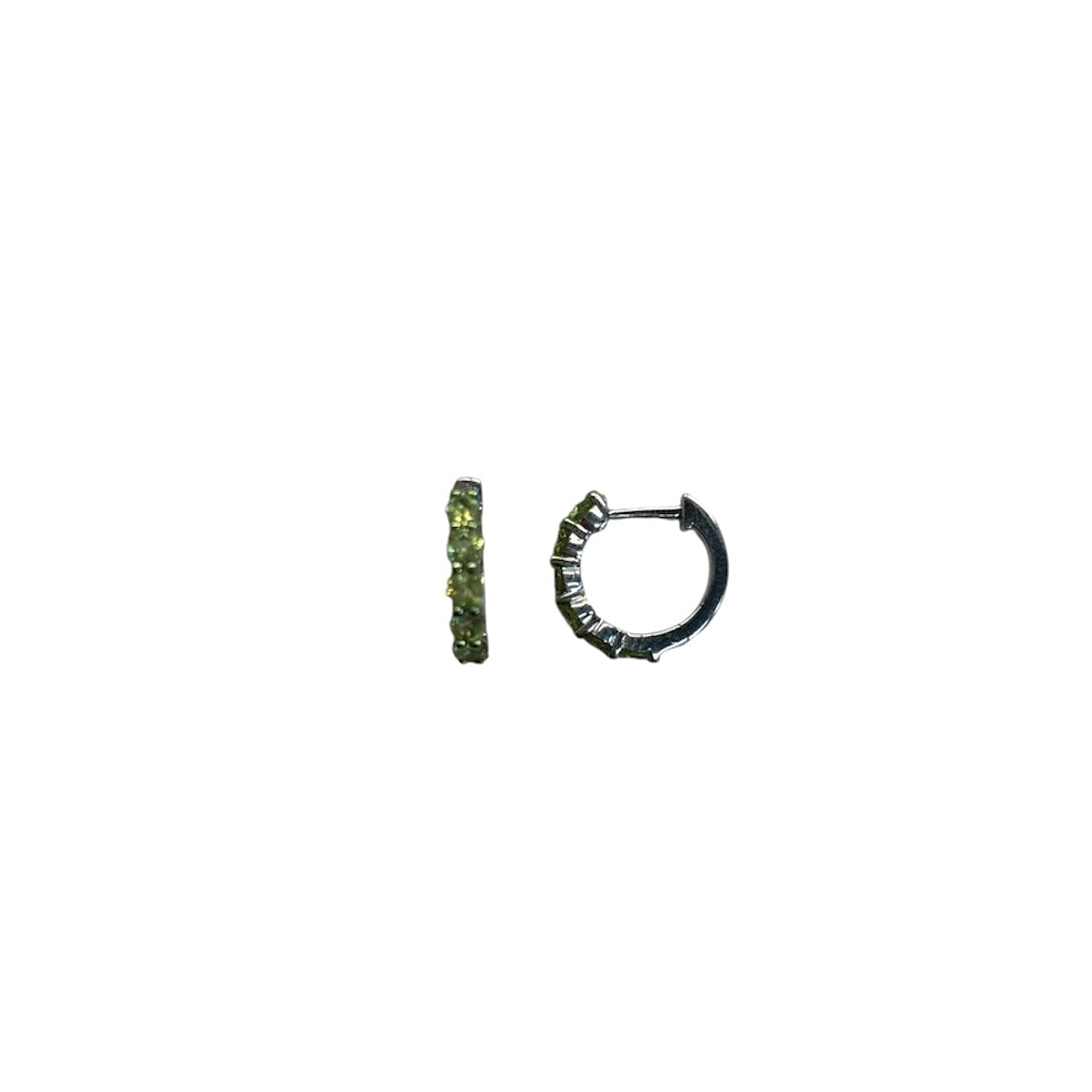 Peridot Sterling Silver Huggies