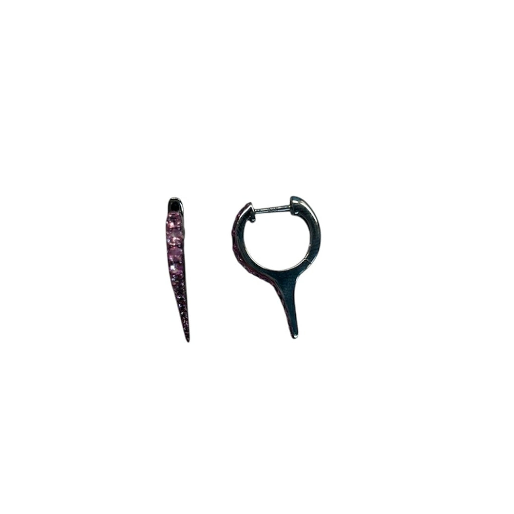 Pink Sapphire Sterling Silver Spike Earrings