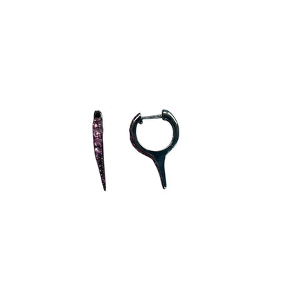 Pink Sapphire Sterling Silver Spike Earrings