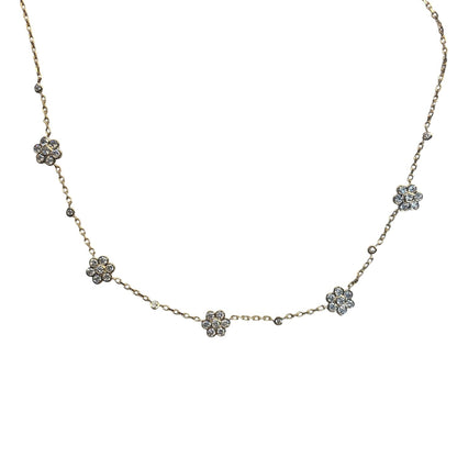 Lab Diamond Flower Necklace