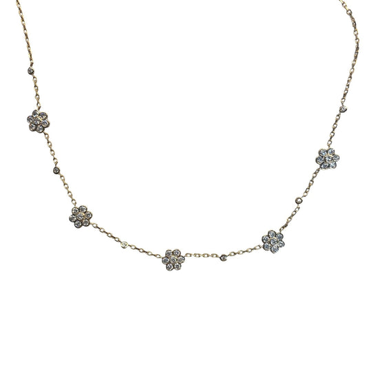 Lab Diamond Flower Necklace