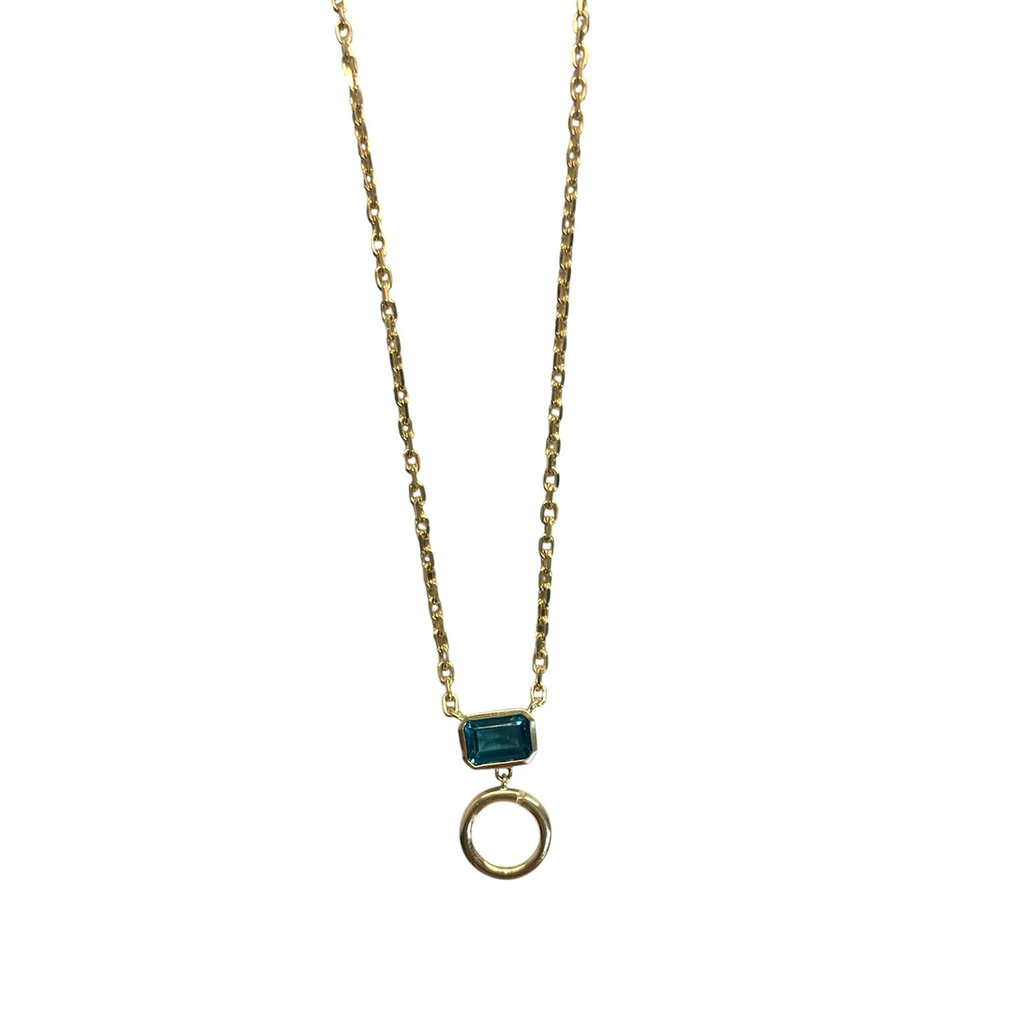Gold Necklace with Blue Topaz & Enhancer