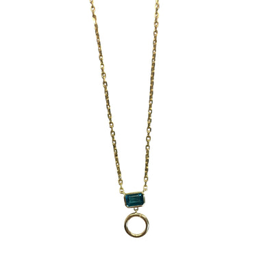 Gold Necklace with London Blue Topaz & Enhancer