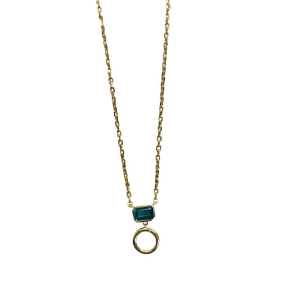 Gold Necklace with Blue Topaz & Enhancer
