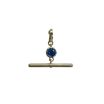 Lab Grown Diamond and Sapphire Toggle Pendant