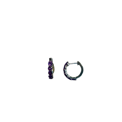 Amethyst Sterling Silver Huggies