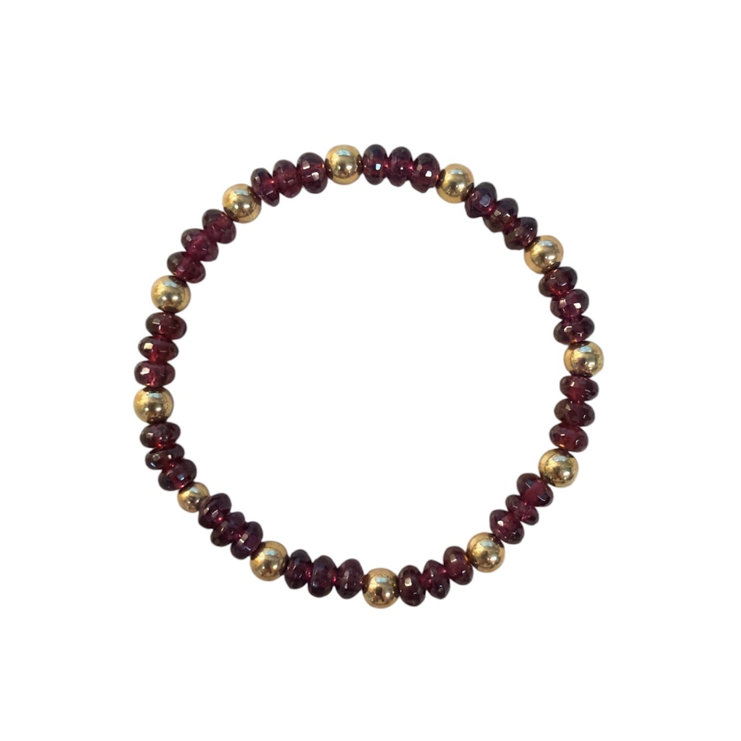 Garnet Beaded Stretch Bracelet