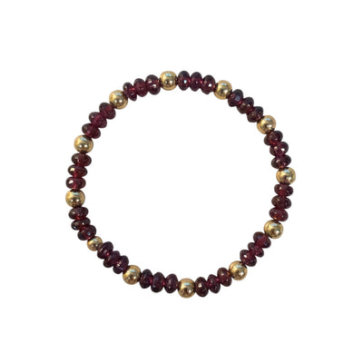 Garnet Beaded Stretch Bracelet