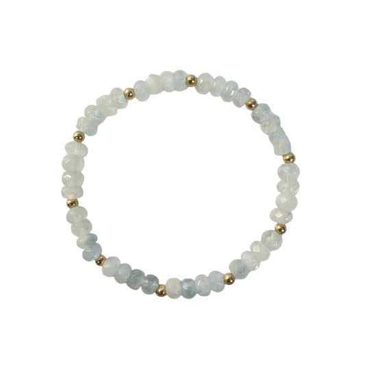 Aquamarine Beaded Stretch Bracelet
