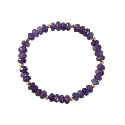 Amethyst Beaded Stretch Bracelet