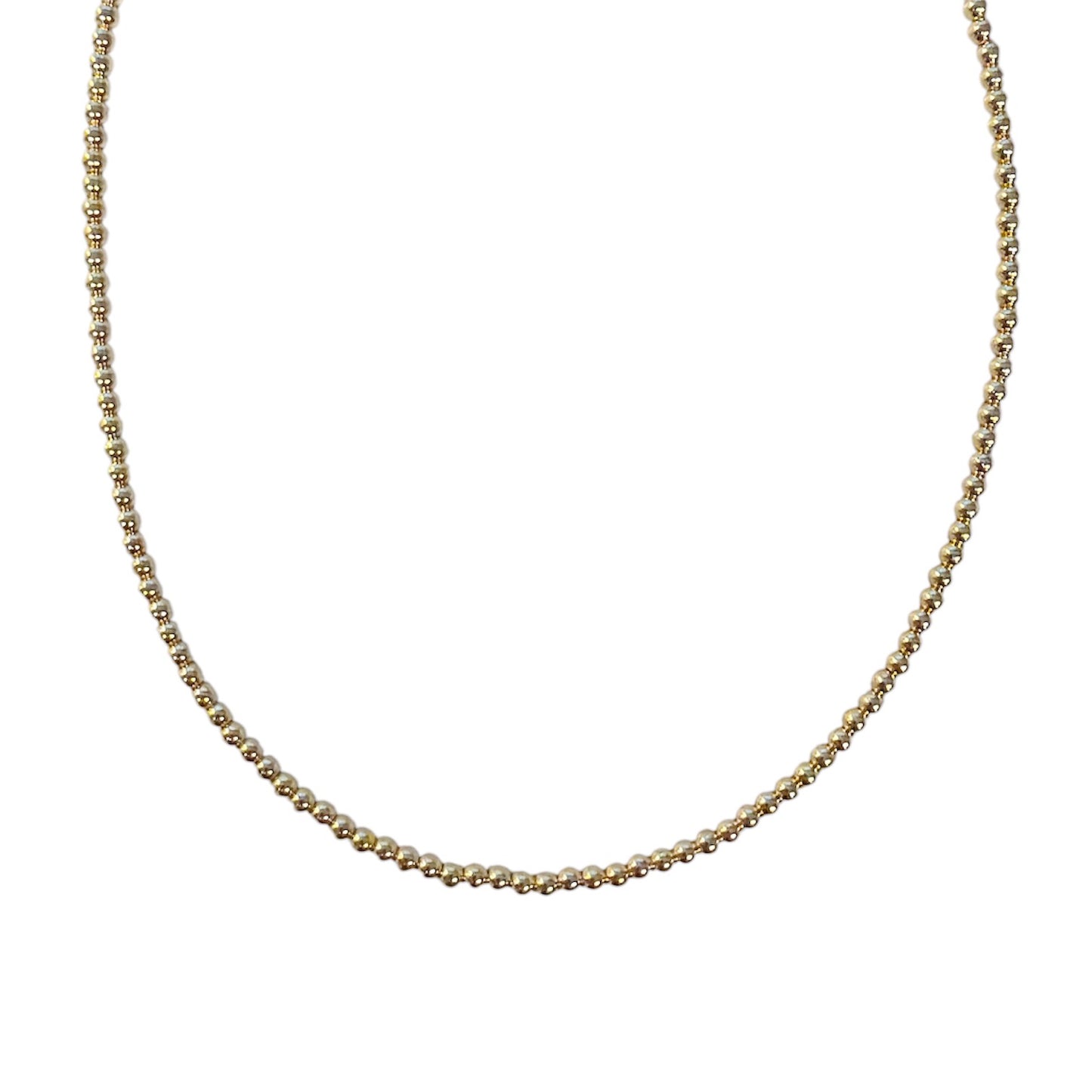 3mm Gold Bead Necklace
