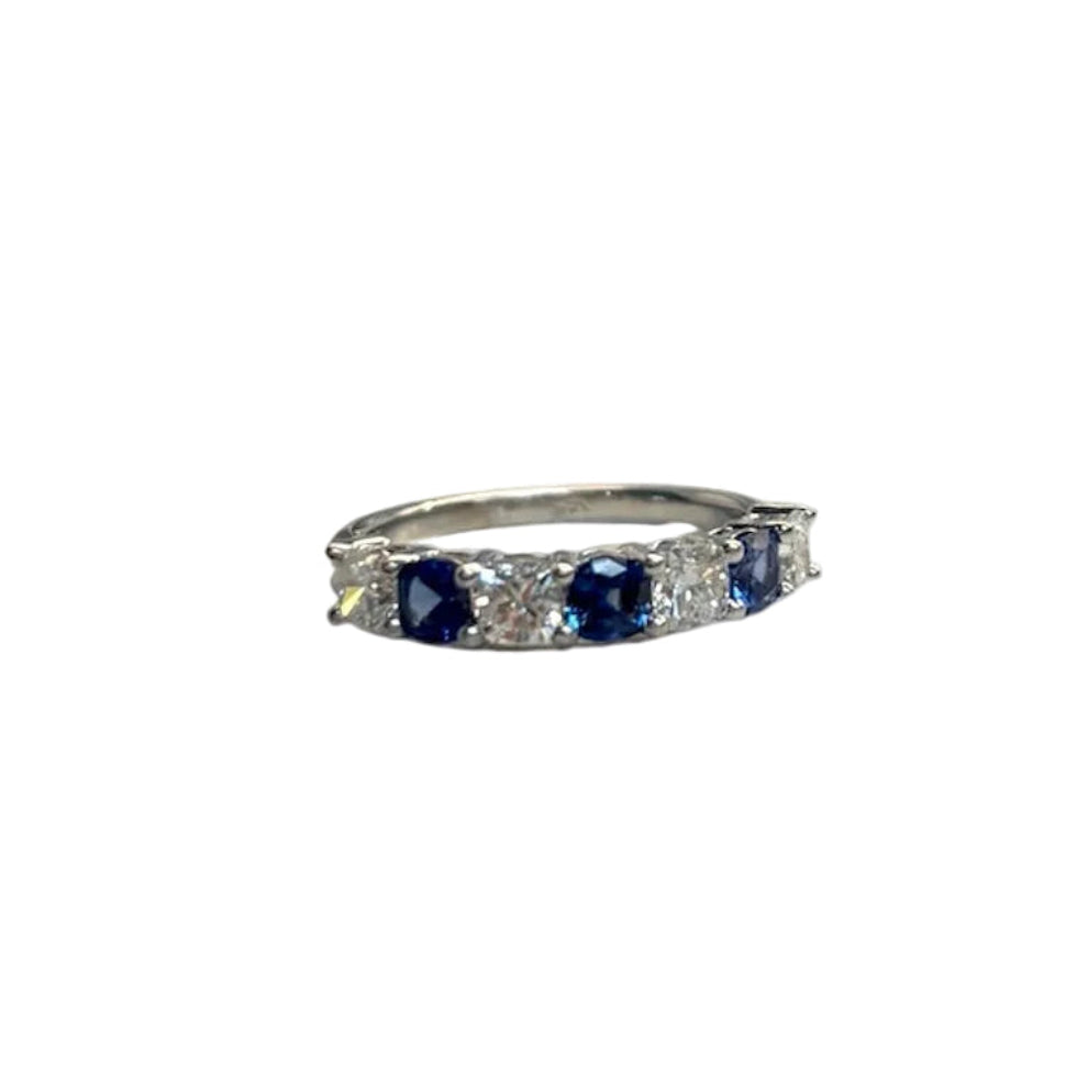 Lab Diamond and Sapphire Anniversary Band