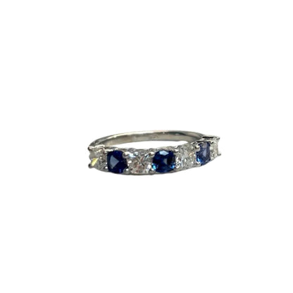 Lab Diamond and Sapphire Anniversary Band