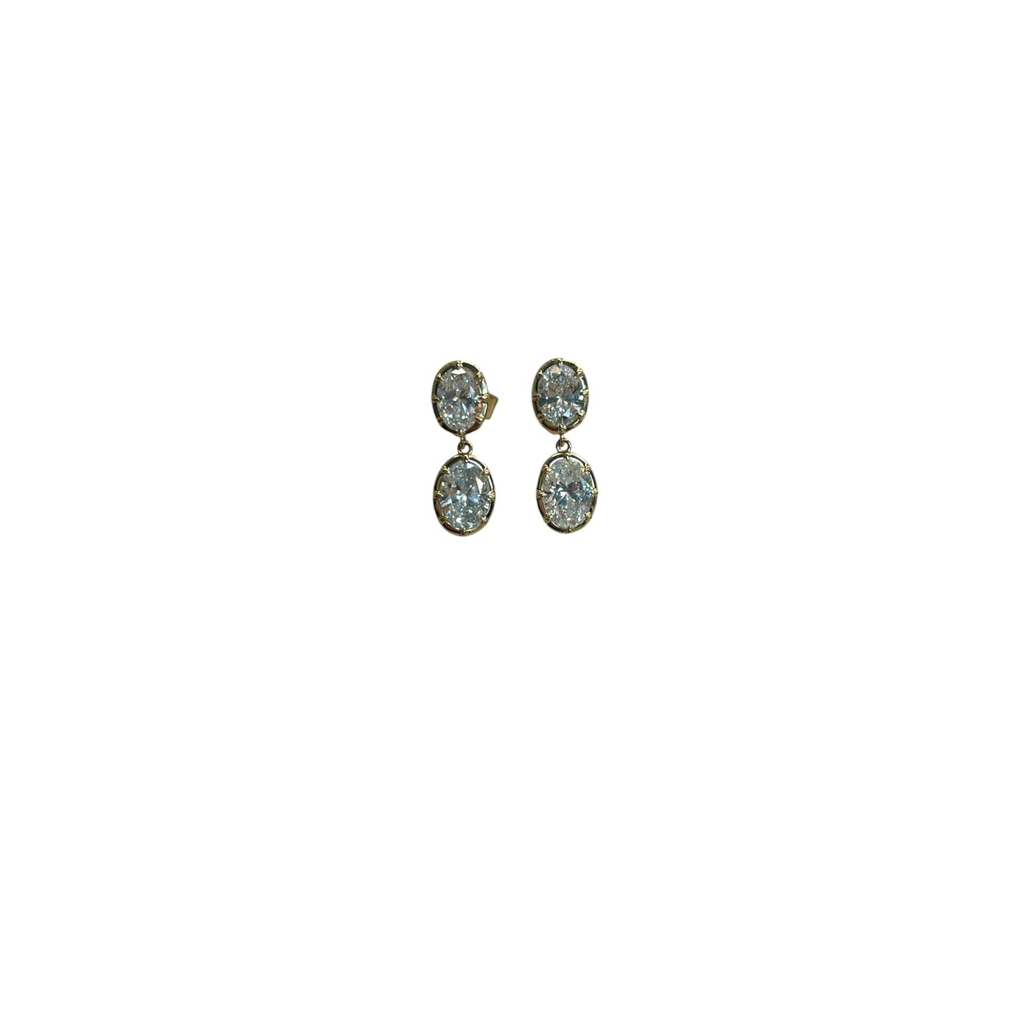 Lab Diamond Double Drop Earrings