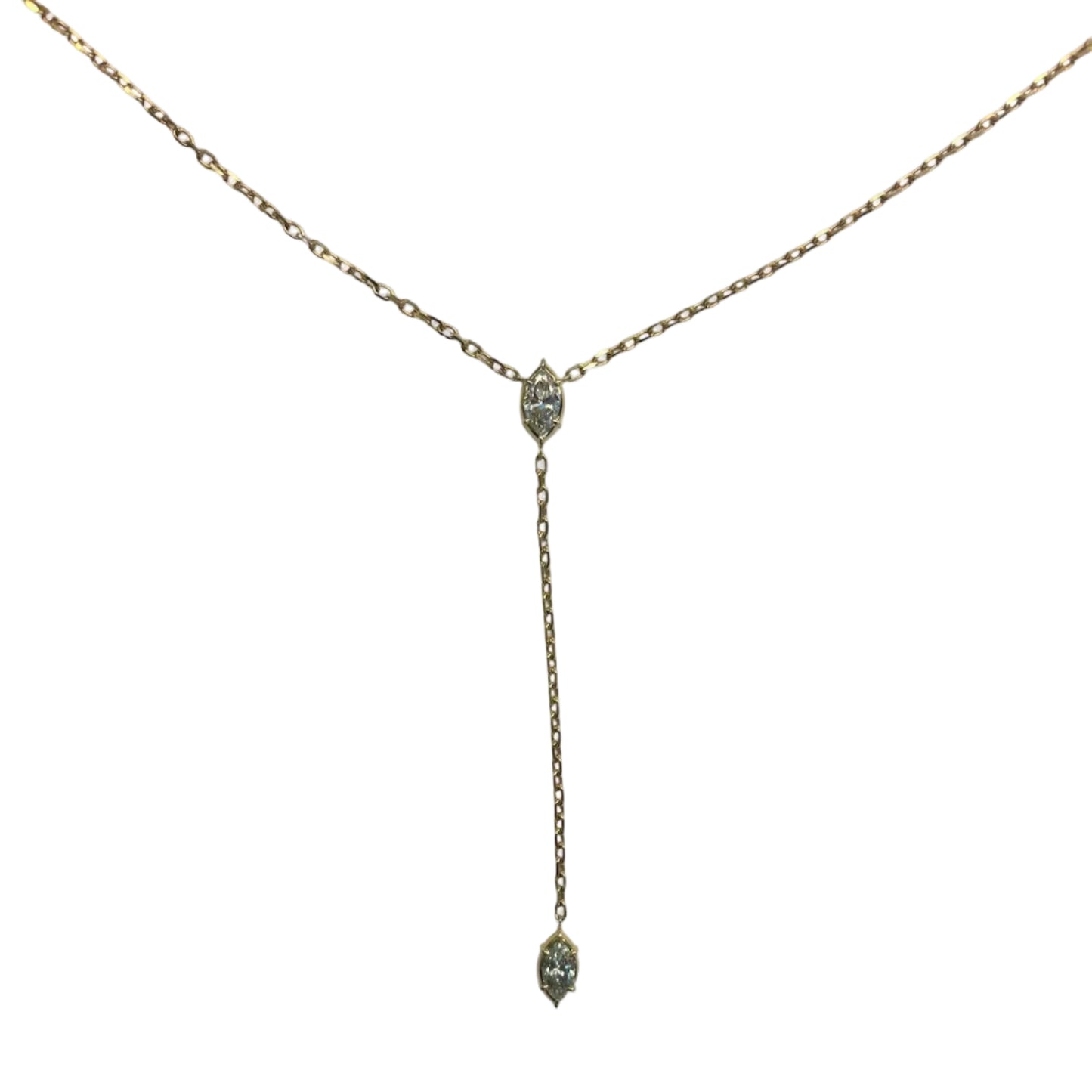 Lab Diamond Marquise Lariat Necklace