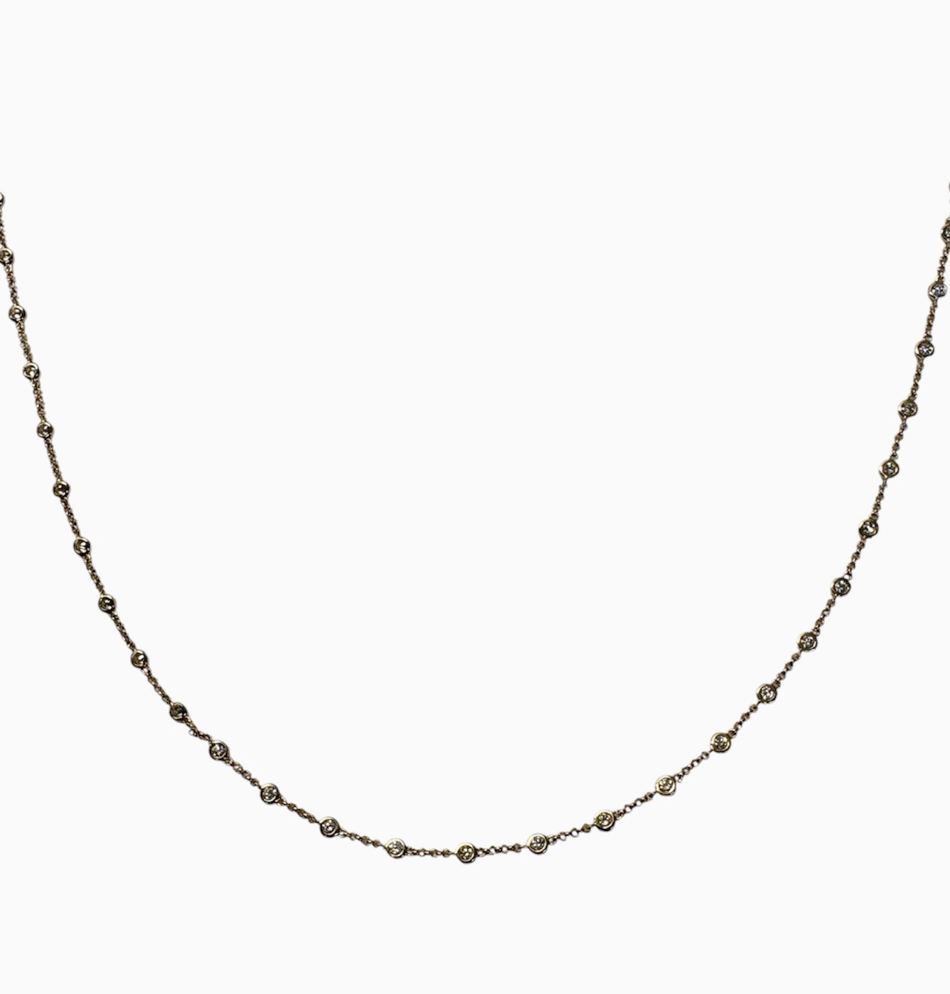Lab Diamond Bezel Station Necklace