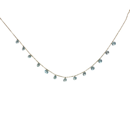 Drilled Blue Topaz Dangle Necklace