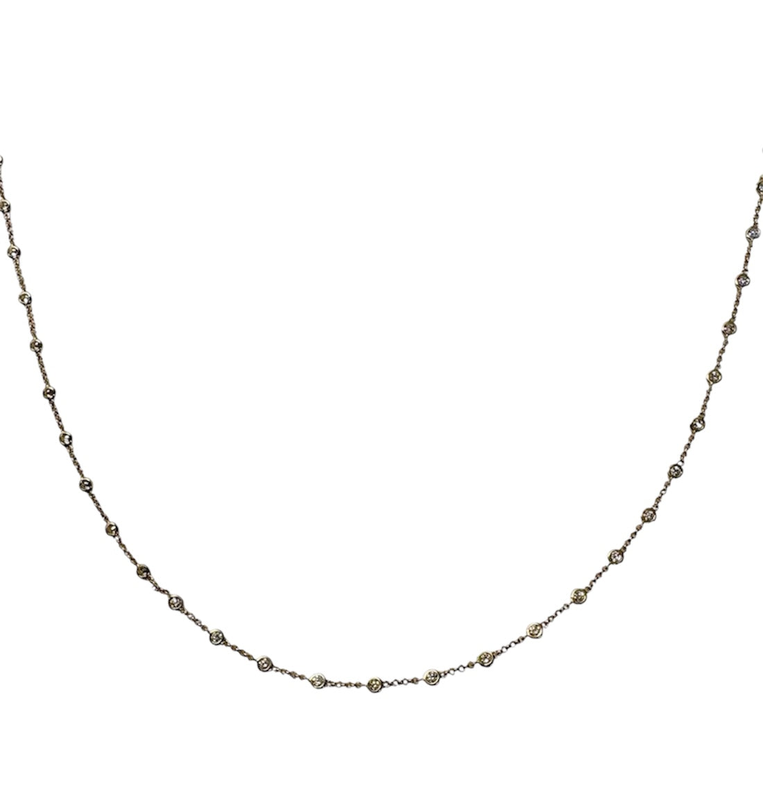 Lab Diamond Bezel Station Necklace
