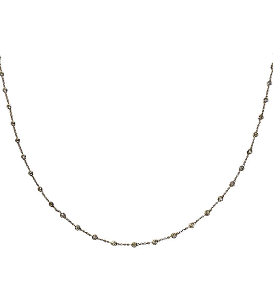 Lab Diamond Bezel Station Necklace
