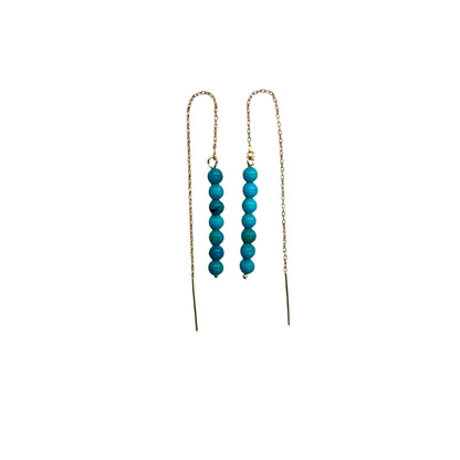 Turquoise Chain Threader Earrings