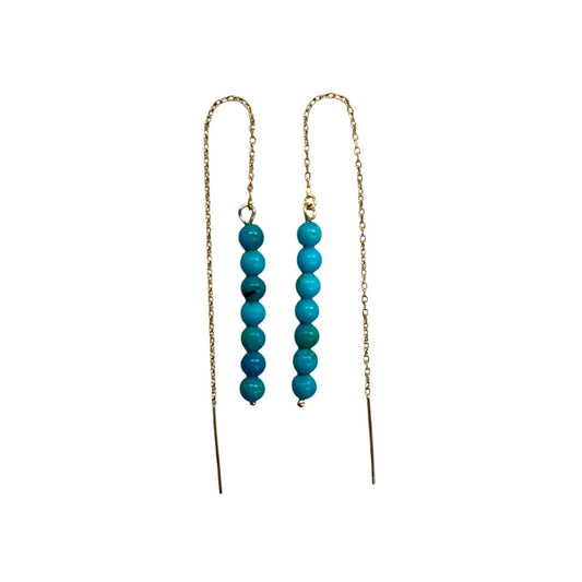 Turquoise Chain Threader Earrings