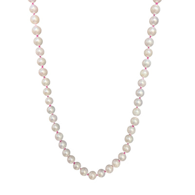Pink Silk Pearl Necklace