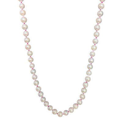 Pink Silk Pearl Necklace