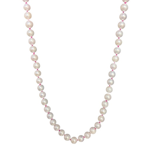 Pink Silk Pearl Necklace