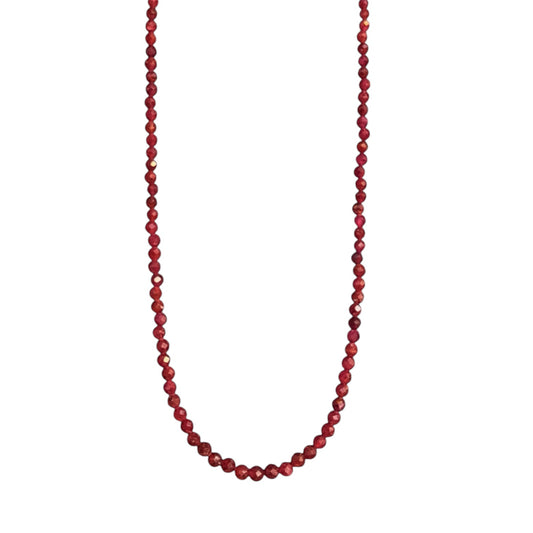Graduated Ruby Beaded Necklace