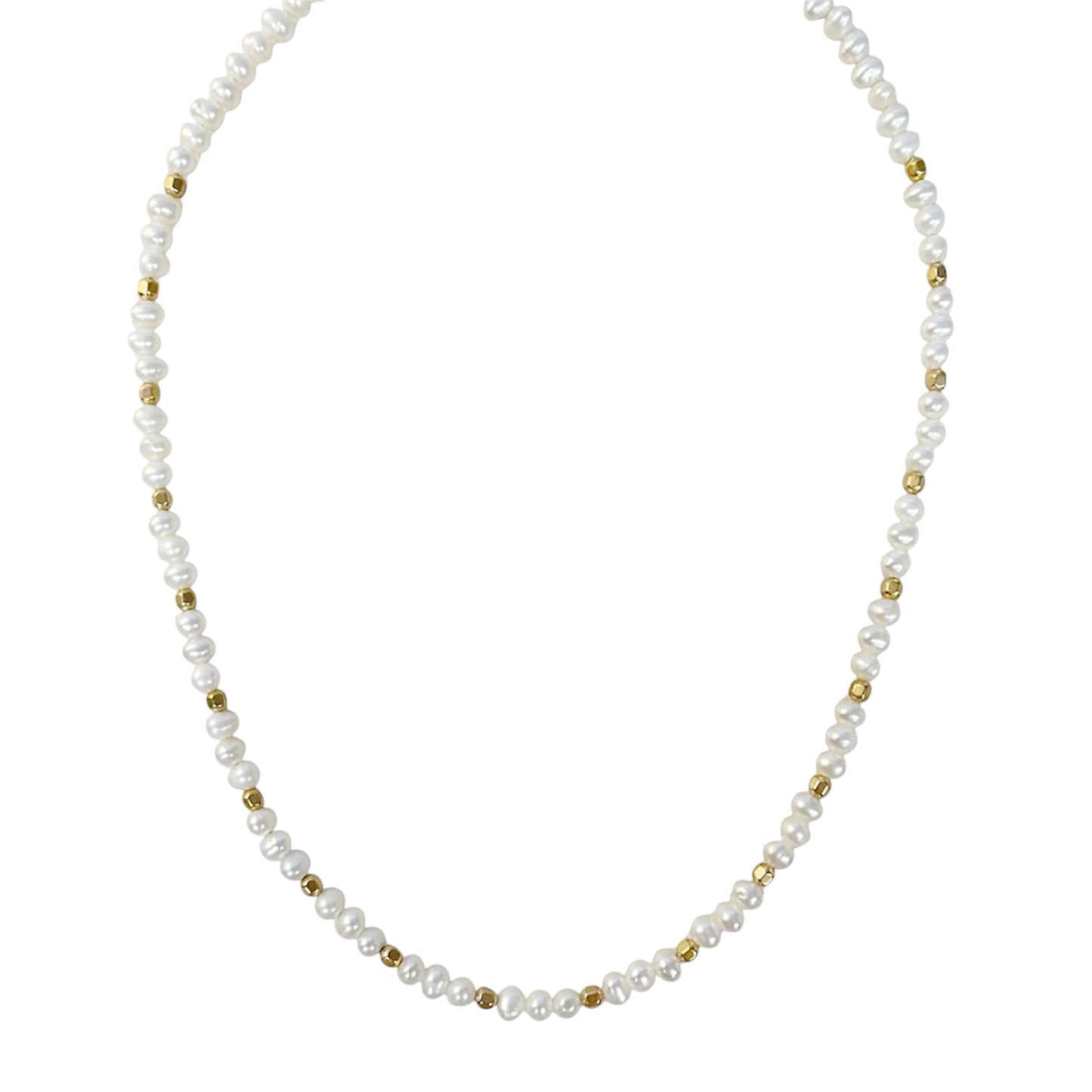 Pearl & Gold Bead Necklace