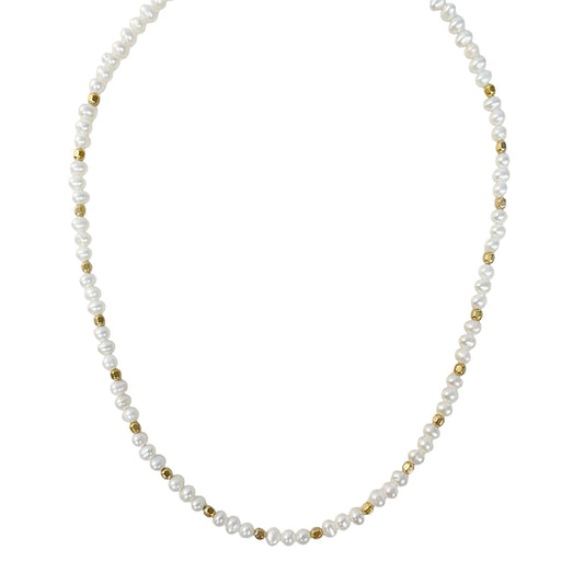 Pearl & Gold Bead Necklace