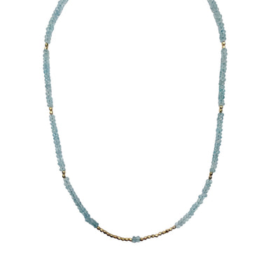 Aquamarine & Gold Beaded Necklace