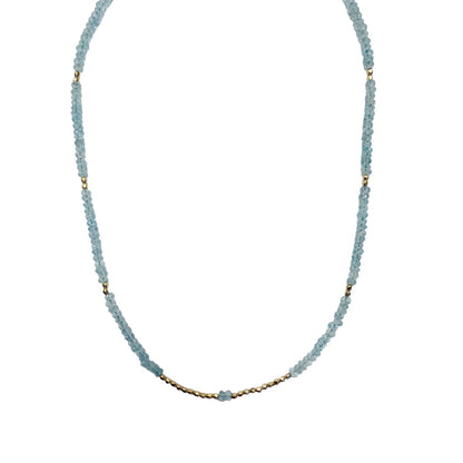 Aquamarine & Gold Beaded Necklace