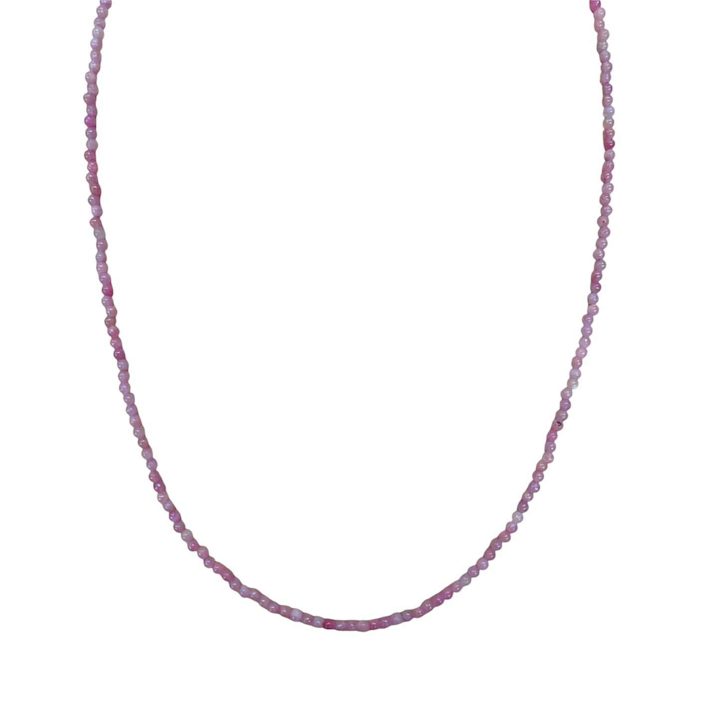 Pink Ruby Beaded Necklace