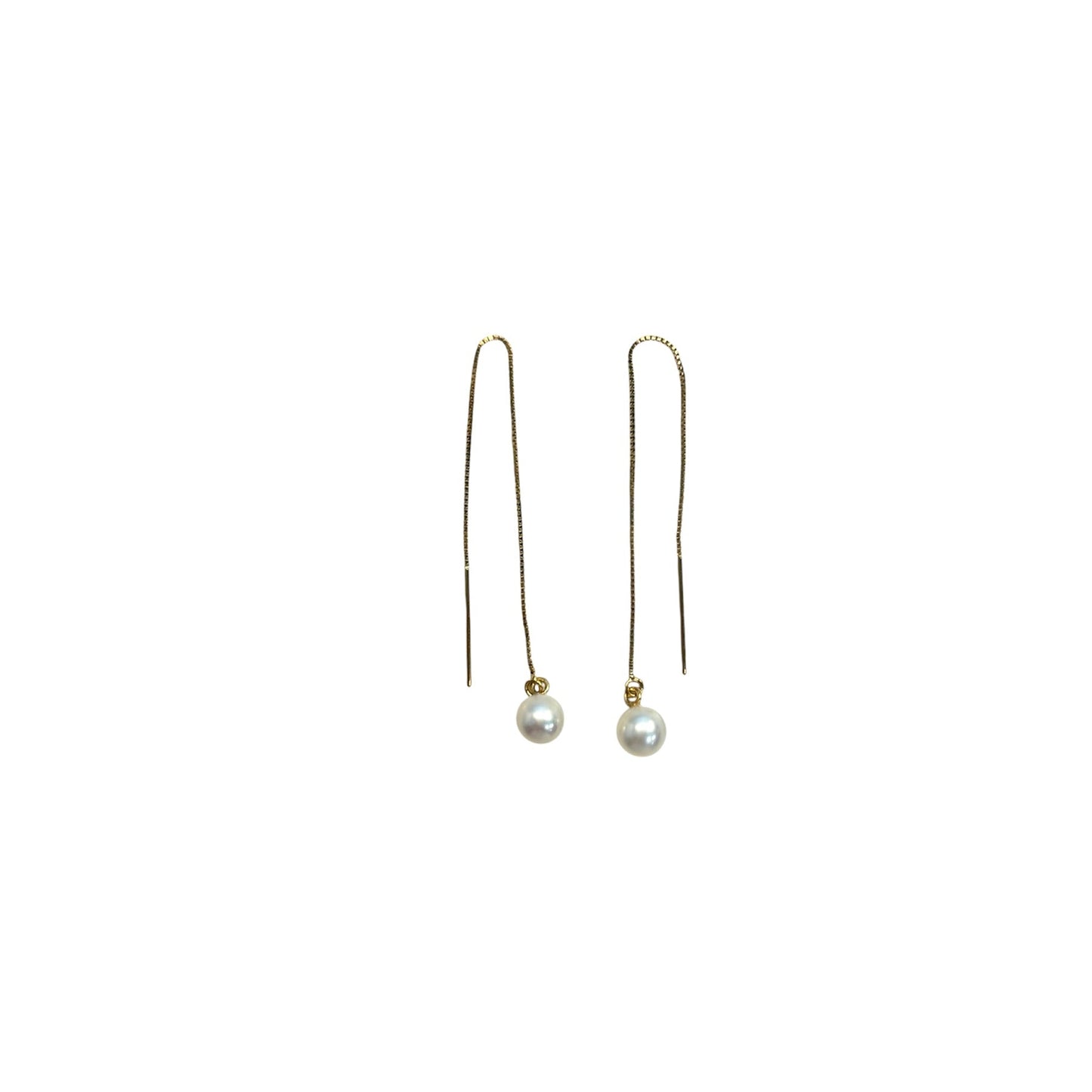Pearl Chain Threader Earrings