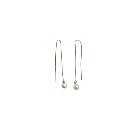 Pearl Chain Threader Earrings