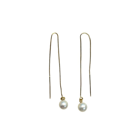 Pearl Chain Threader Earrings