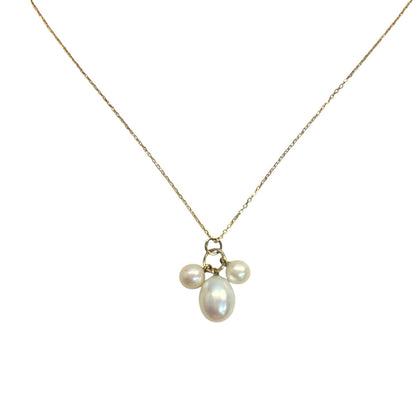 Gold Three Pearl Necklace