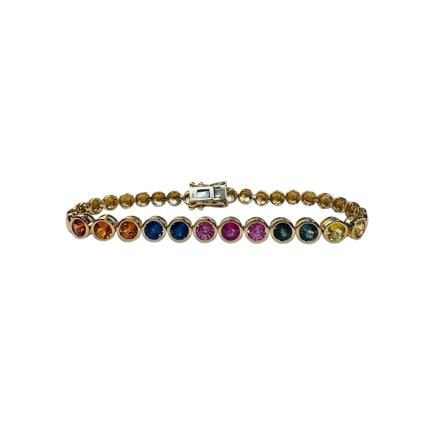 Rainbow Gemstone Bezel Tennis Bracelet