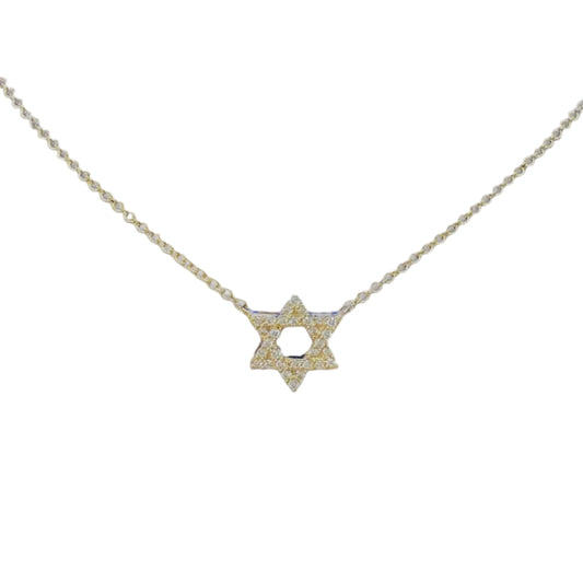 Star of David Pave Diamond Necklace
